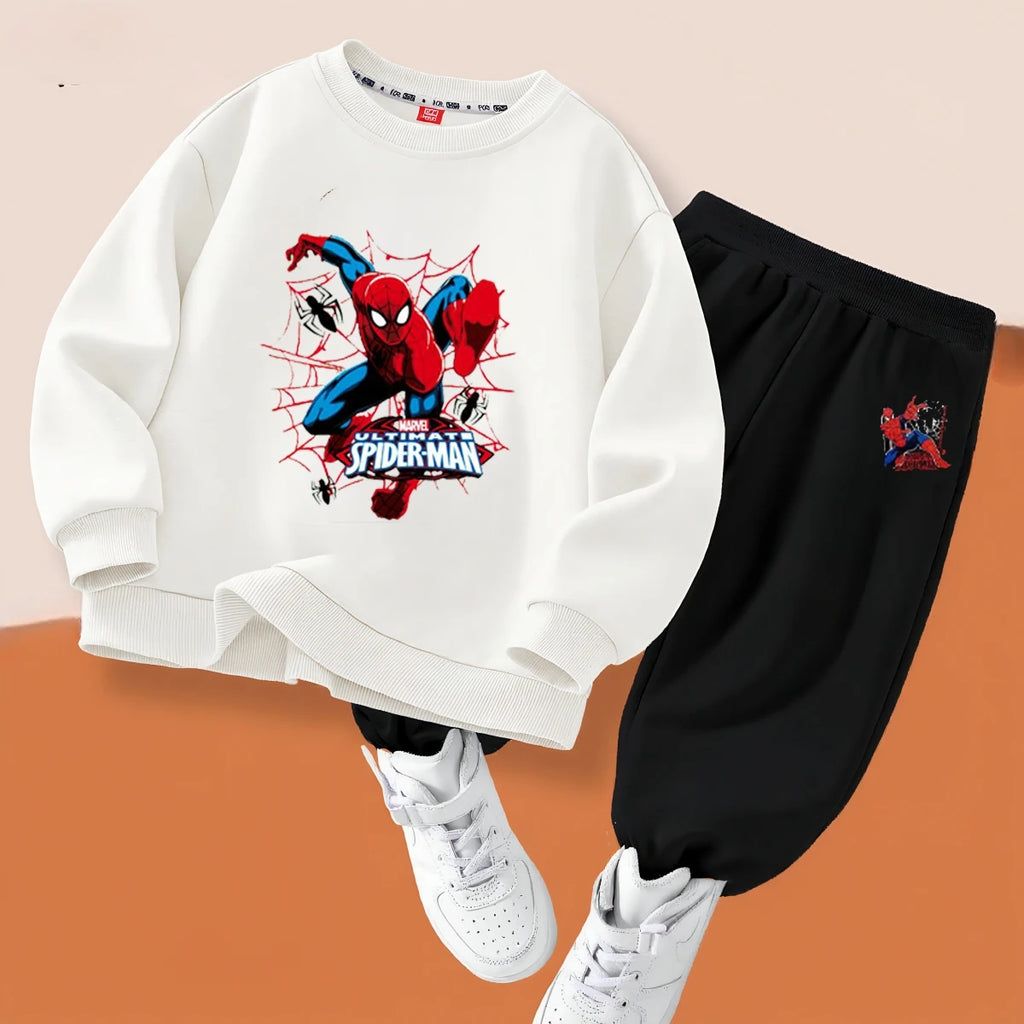 Kids Spiderman Pullover & Long Pants Two Piece Suit Children's Sweatsuit