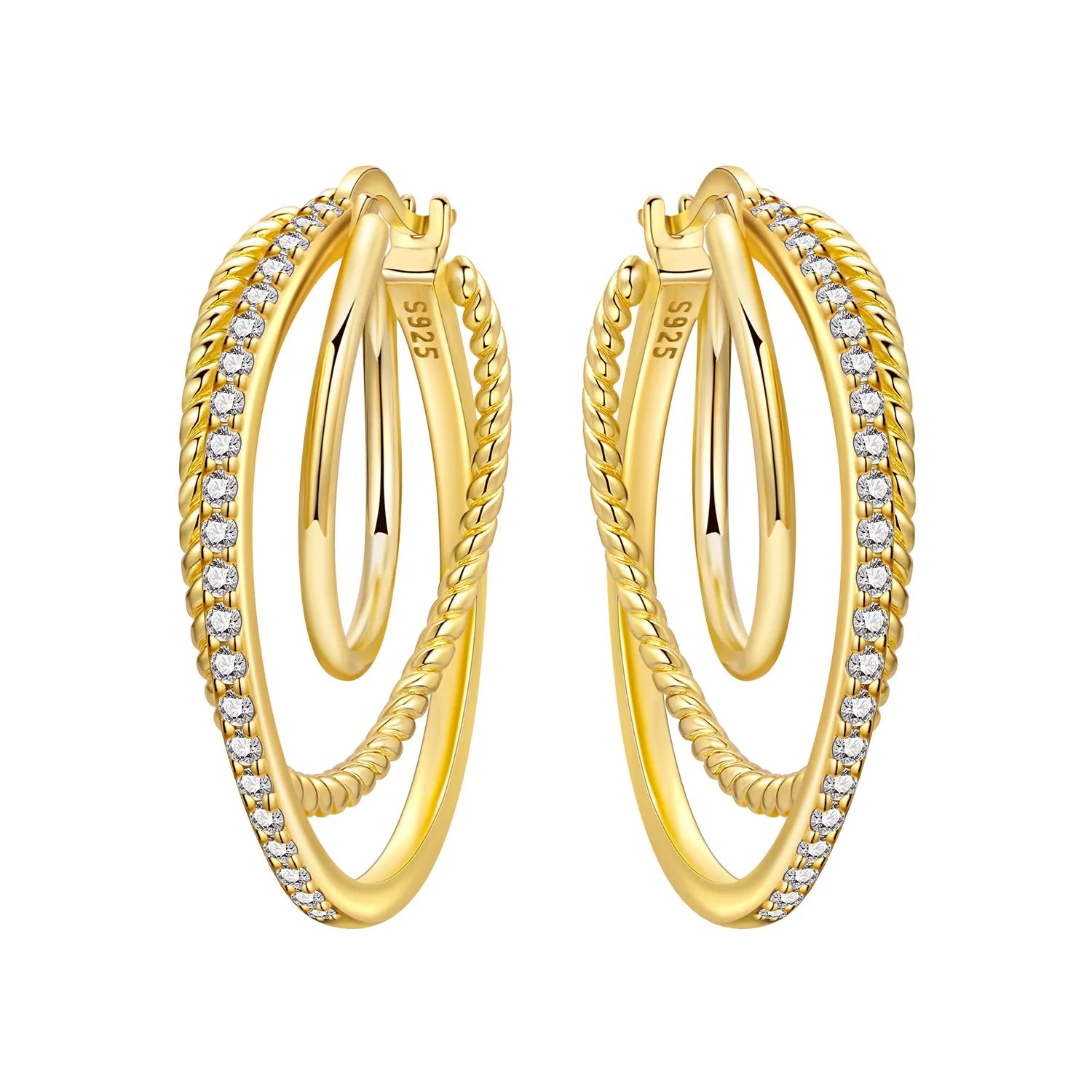 925 Sterling Silver Simple Diamond Shaped Ear Hook Hoop Earrings Jewellery