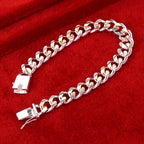 10mm Gold & Silver Chain Bracelet Men Women Noble Wedding Fashion Jewellery
