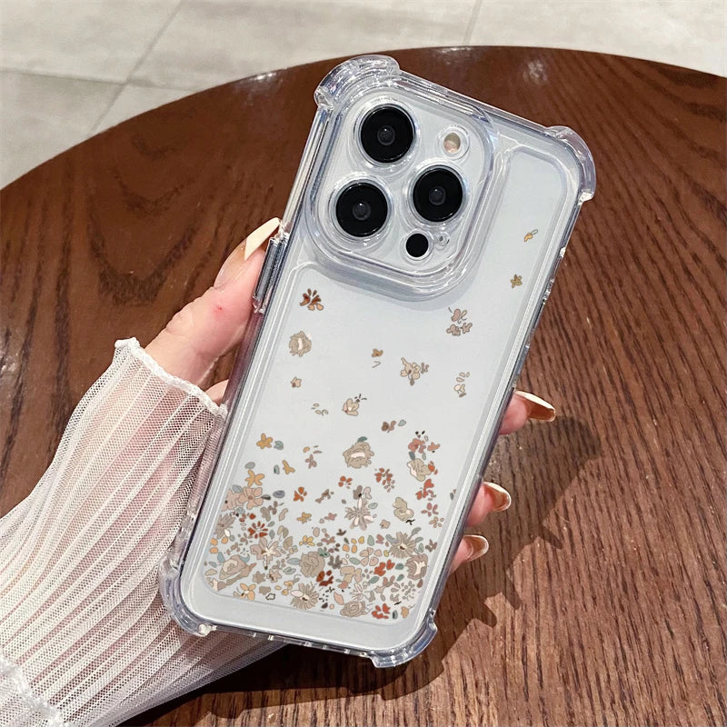 Pink Flower Bow Clear Case for iPhone 16 15 14 13 12 11 Pro Max