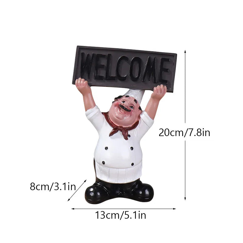 Chef Figure Collections Paper Holder Sculpture Dinner Table Kitchen Decoration