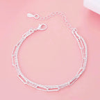 20cm Original Luxury Charm Chain Bracelet 925 Sterling Silver Wedding Jewelry