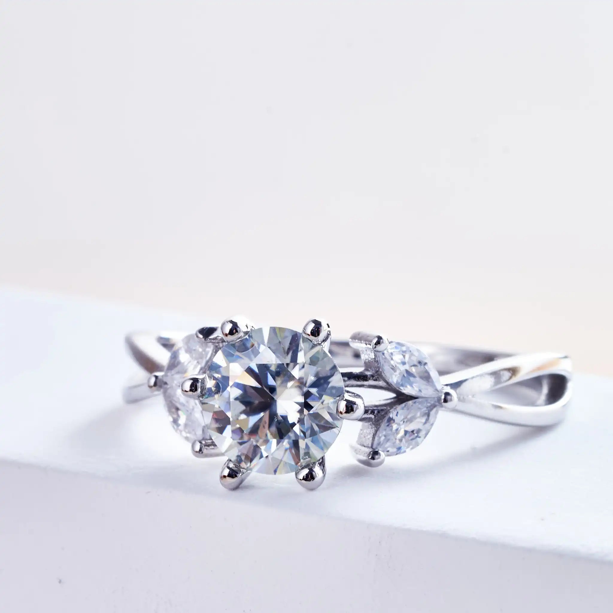 Original 925 Sterling Silver Ring  blue Moissanite Diamonds with Certificate Fine Jewelry Wedding Engagement Rings for Women