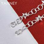 925 Sterling Silver 8-inch Star Bracelet Women Wedding Party Jewellery Gift