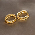Fashion Zircon Link Chain Cross Hoop Earrings Stainless Steel