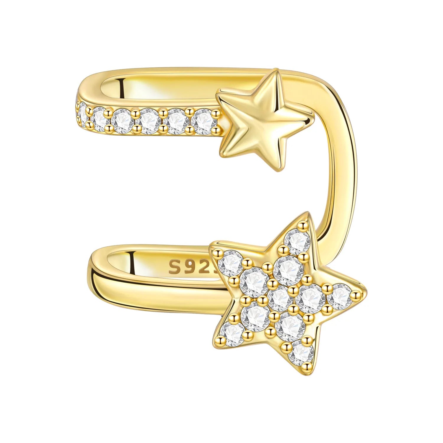 925 Sterling Silver Gold Temperament Versatile Hoop Earrings Birthday Gift