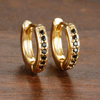 Simple Stainless Steel Huggie Small Hoop Earring 8mm Zirconia Piercing