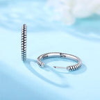 925 Sterling Silver Minimalist Designed Hoop Earrings Fine Birthday Gift