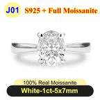 PureNew 1ct-4ct Radiant Cut Full Moissanite Diamond Rings For Women Original 925 Silver Luxury Oval Cut Lady's Diamond Ring 2025