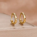 New Stainless Steel Double-layer Circle Huggies Gold Colour Zircon