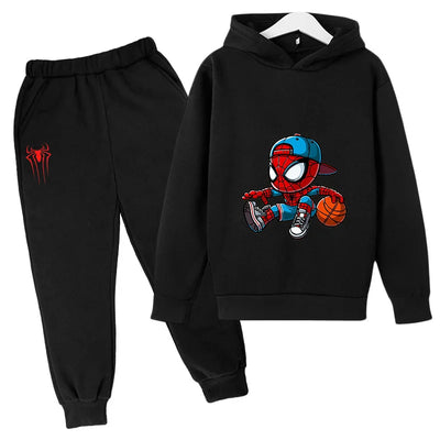Kids Spiderman Pullover & Sweatpants Set Boys Girls Warm Fashion Outfit