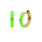New Stainless Steel Round Hoop Earrings Colourful Crystal Zirconia