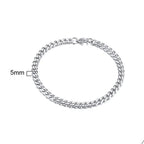 Stainless Steel Chain Bracelet Women, 3mm to 9mm Curb Cuban Chain Bangle Gold Color Unisex Wrist Stackable Jewelry