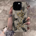 Golden Snake Silver Case for Xiaomi Mi 15 14 13 12 Pro Poco F6 X6
