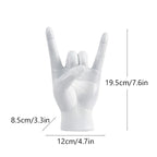 Resin Rock and Roll Gesture Hand Figurines Devil Horns Sculpture Tabletop Pop Art