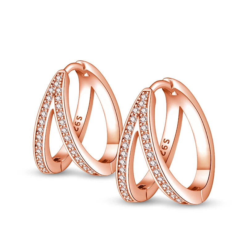 925 Sterling Silver Curve Weaving Large Circle Versatile Hoop Earrings Gift
