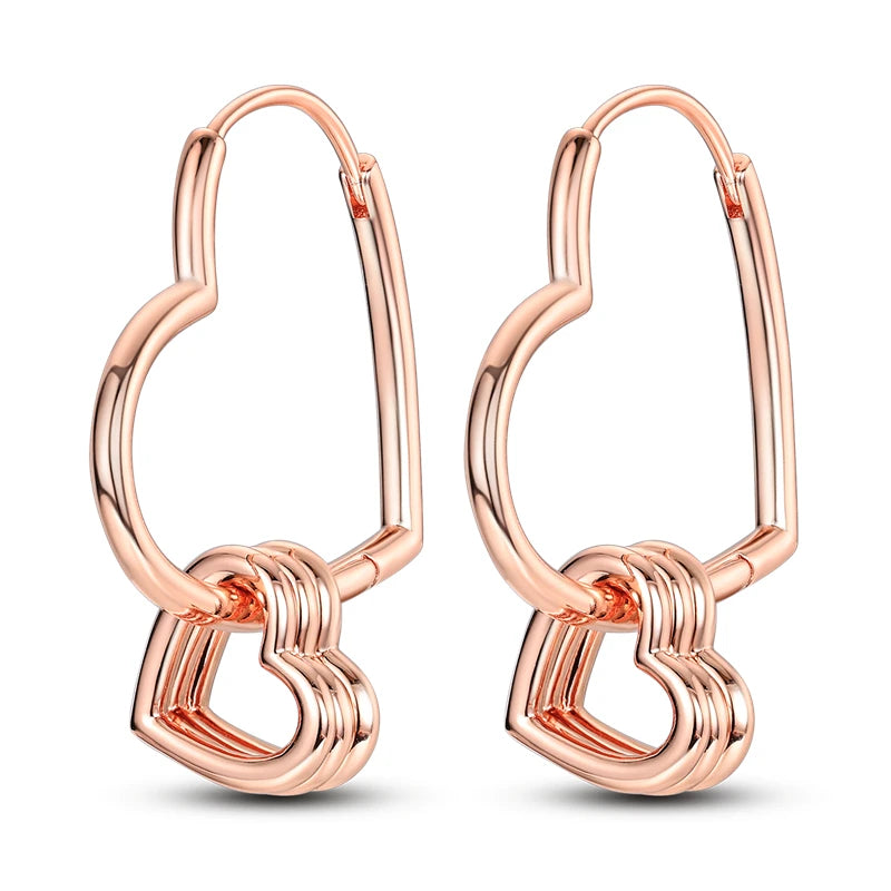 925 Sterling Silver Personality Asymmetric Drop Earrings Versatile Jewellery