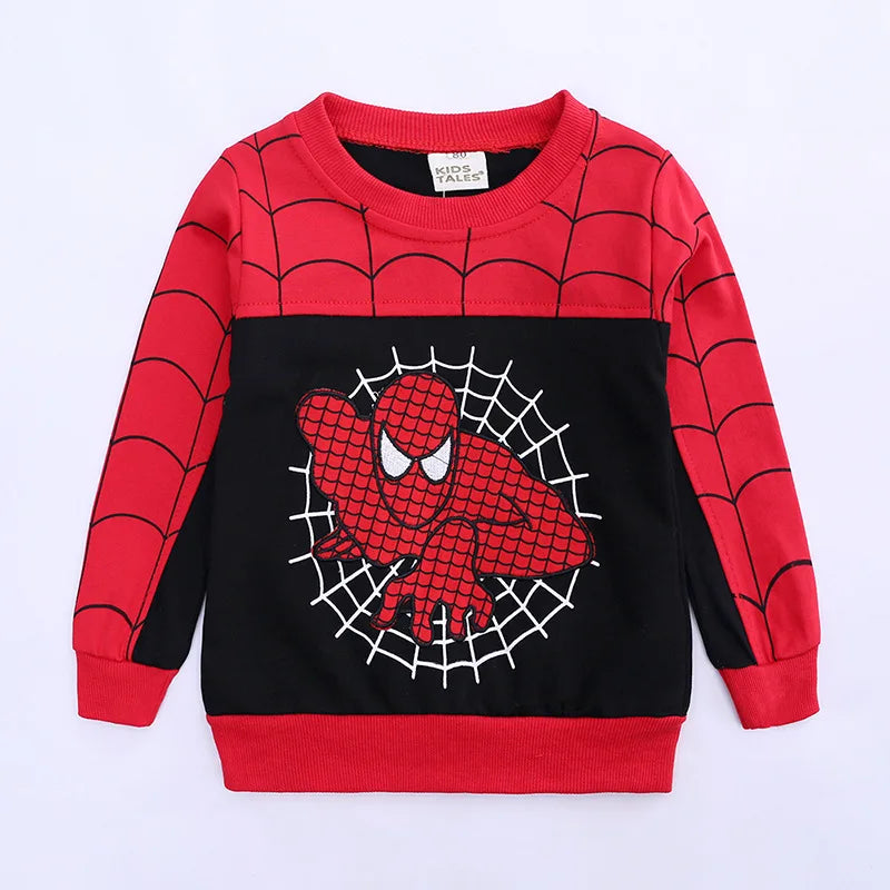 3pcs Spiderman Cosplay Costume Kids Boys Hooded Vest T-Shirt & Pants Tracksuit