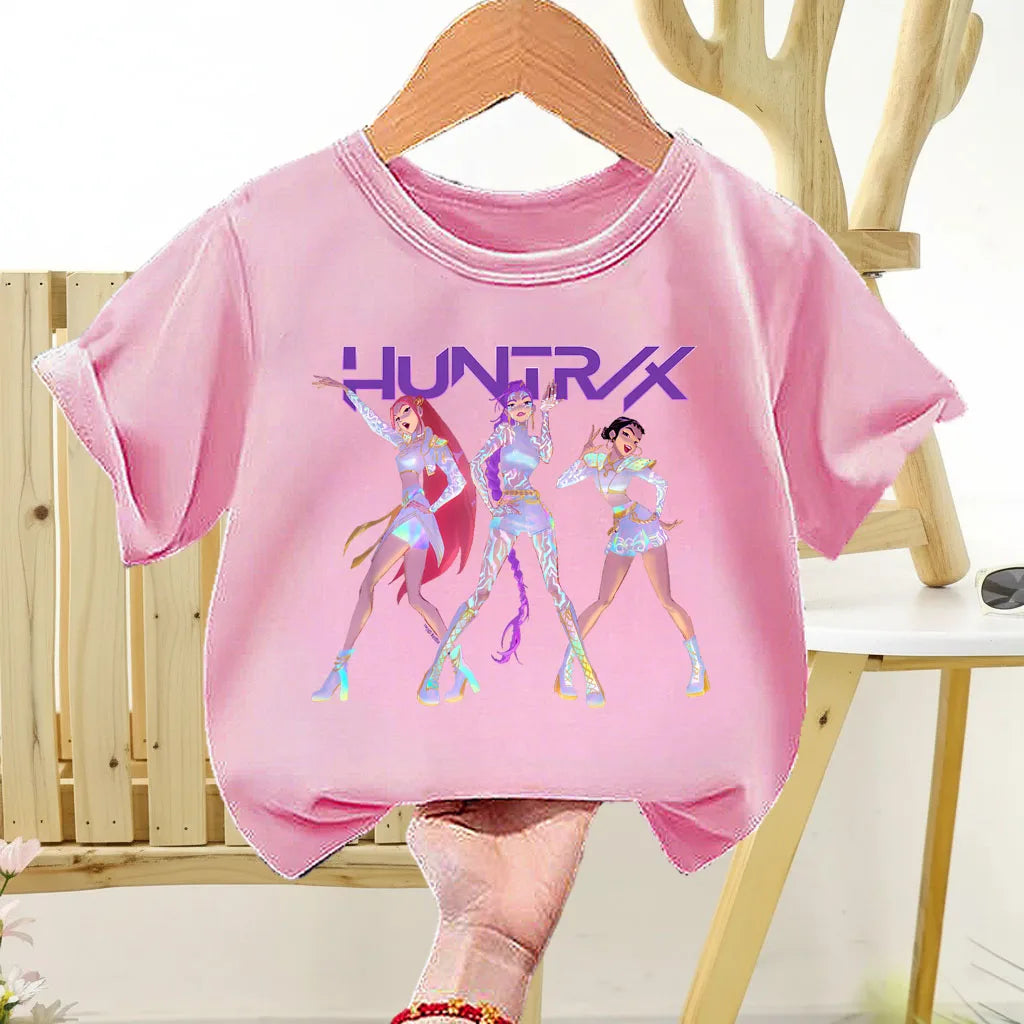 K-pop Girls Summer Short Sleeve O-Neck T-Shirt Fashion Outdoor Tee