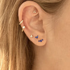 New Stainless Steel Blue Zircon Collection Stud Earrings Butterfly