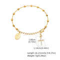 316L Stainless Steel Cross Bracelet for Women, Fashion Adjustable Chain Religious Christian Jewelry