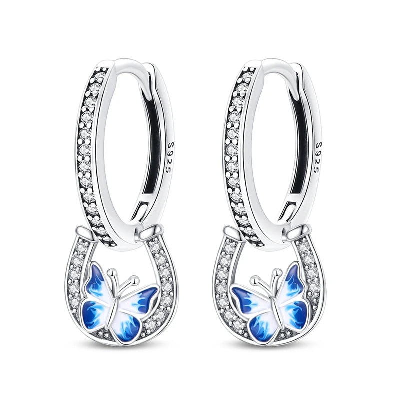 925 Sterling Silver Dreamcatcher Feather Ear Studs Hoop Earrings Jewellery Gift