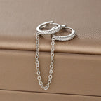 French Design Gold Colour Long Chain Flower Dangle Earrings Zircon