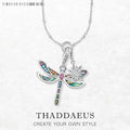 Dragonfly & Sun Charm Necklace 925 Sterling Silver Bohemia Jewellery Gift