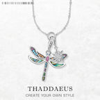 Dragonfly & Sun Charm Necklace 925 Sterling Silver Bohemia Jewellery Gift