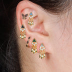 1PC Stainless Steel Zircon Gold Colour Triangle Stud Earrings