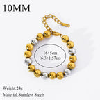 Metal Beads Heart Stainless Steel Bracelet Bangle Gold Colour Gift