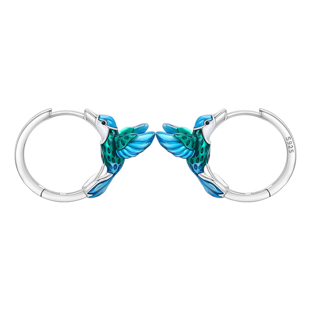 925 Sterling Silver Green Bell Orchid Ear Studs Hoop Earrings Trendy Gift