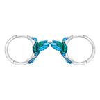 925 Sterling Silver Green Bell Orchid Ear Studs Hoop Earrings Trendy Gift