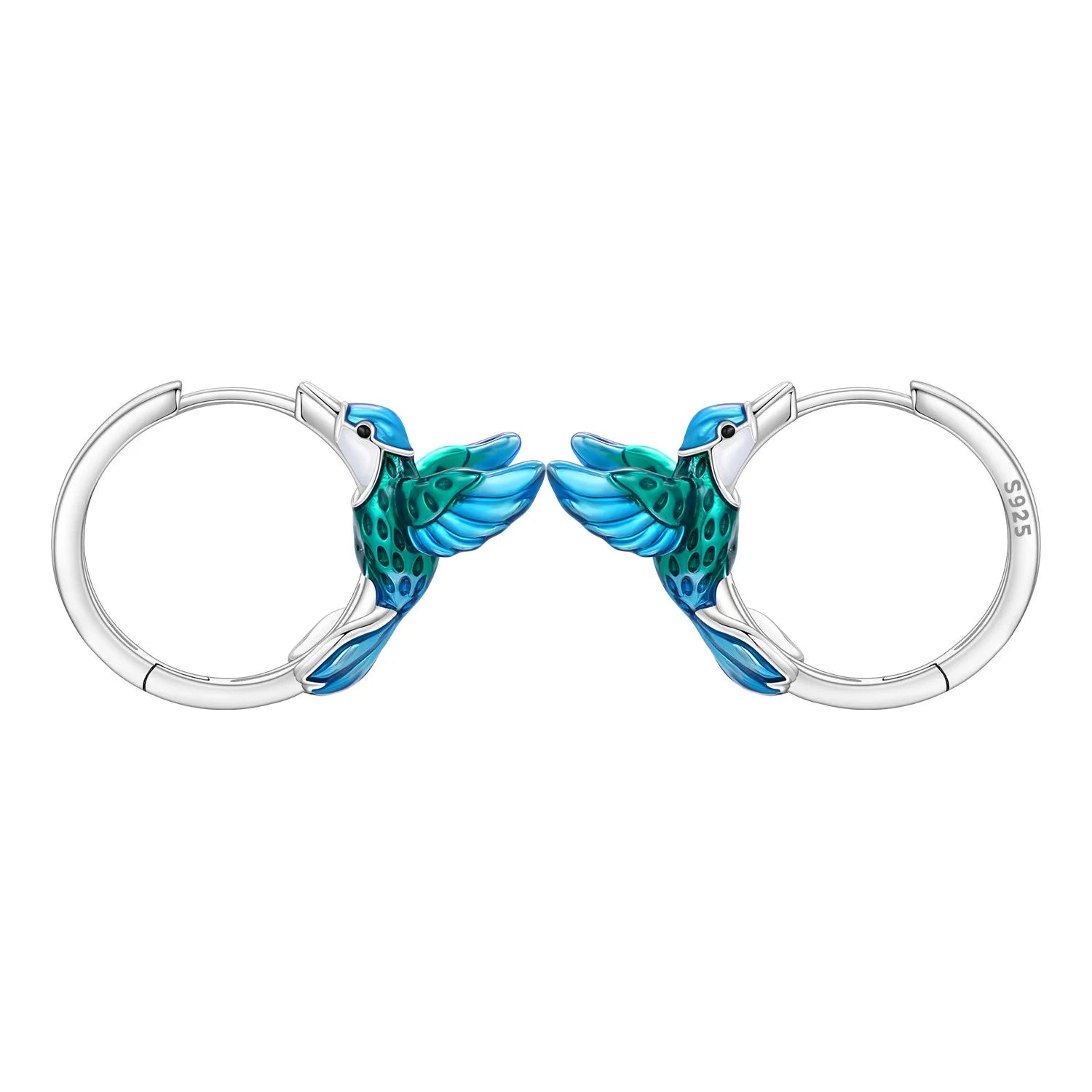 925 Sterling Silver Green Bell Orchid Ear Studs Hoop Earrings Trendy Gift