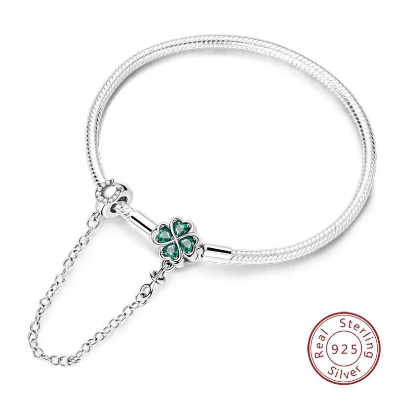 925 Sterling Silver Forever Love Peach Heart Bracelets Star Moon Airplane Earth Bracelets For Women Fit DIY Charms Party Jewelry