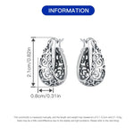 925 Sterling Silver Vintage Vine Versatile Hoop Earrings Fine Birthday Gift
