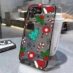 Cartoon Christmas Clear Case for iPhone 17 16 15 14 13 12 11 Pro Max XR SE2