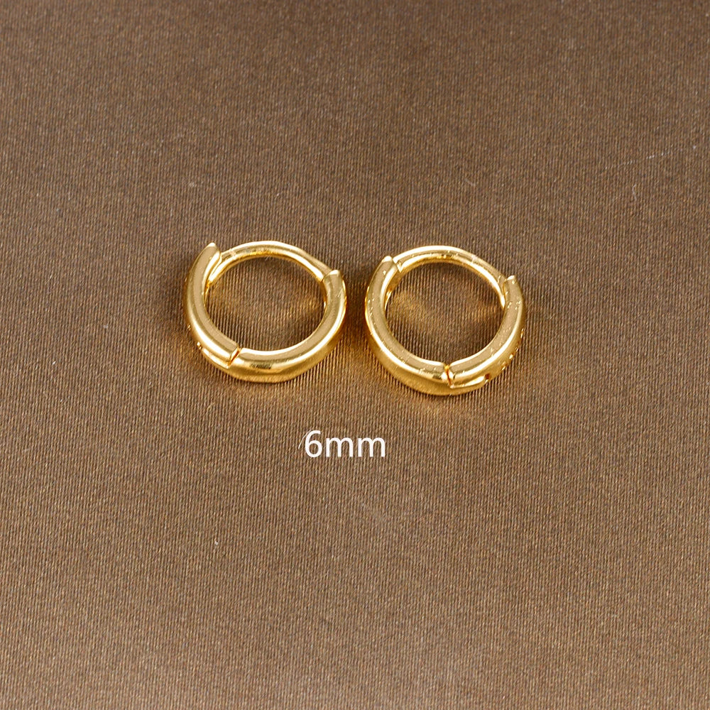 Fashion Zircon Link Chain Cross Hoop Earrings Stainless Steel