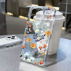 Transparent Floral Case for Samsung Galaxy S25 S24 S23 S22 Ultra FE A55 A15