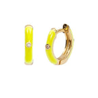 New Stainless Steel Round Hoop Earrings Colourful Crystal Zirconia