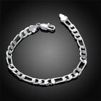 6/8/10/12mm Men Women Link Chain Bracelet 925 Sterling Silver Noble Jewellery