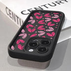 Pink Heart-Shaped Silicone Case for iPhone 17 16 15 14 13 12 11 Pro Max XR