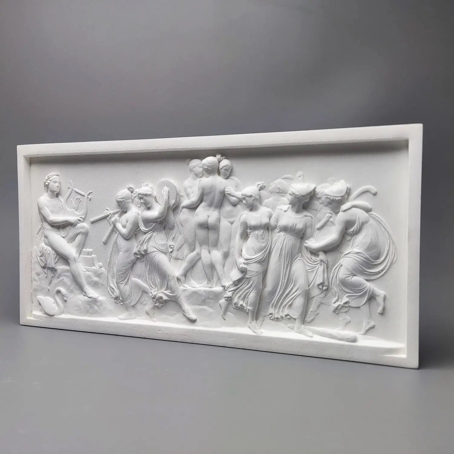 Dance of the Muses Bas-Relief Statue Greek Plaster Sculpture Mythology Office Gift