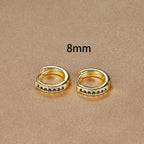 8mm Stainless Steel Minimal Hoop Earrings Zirconia Helix Tragus