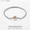 Rose Gold Link Chain Bracelet 925 Sterling Silver Trendy Karma DIY Gift