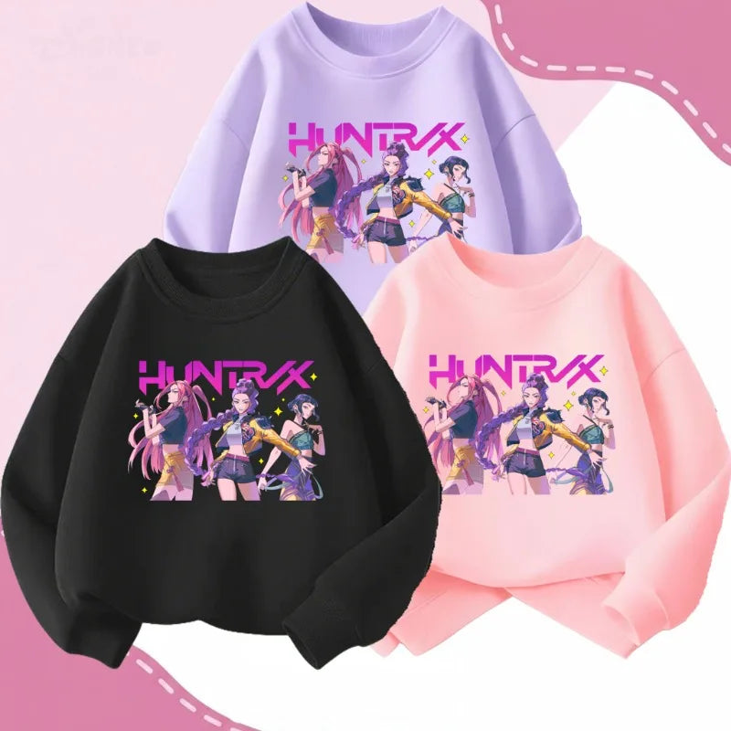 K-pop Girls Casual Sweatshirt O-Neck Long Sleeve Fashion Hoodie Pullover