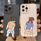 INS Cute Cartoon Couple Case for iPhone 16 15 14 13 12 Pro Max SE