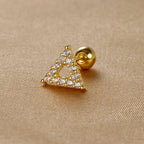 1pc Stainless Steel Moon Cross Stud Tiny Zirconia Rook Tragus Helix Piercing