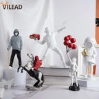 Sculpture Collection Flower Thrower Statue Pop Art Modern Balloon Girl Home Decor
