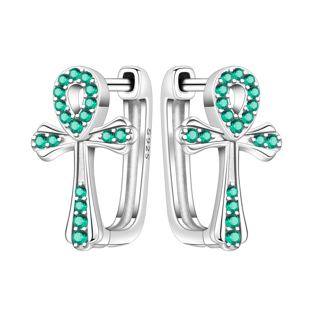 925 Sterling Silver Green Bell Orchid Ear Studs Hoop Earrings Trendy Gift